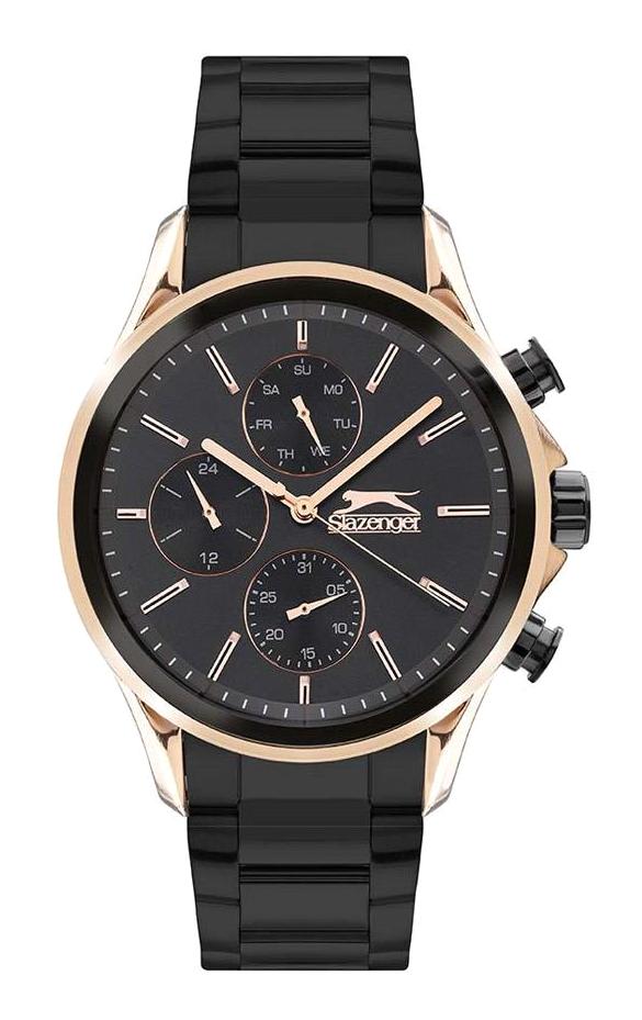 Slazenger SL.09.1998.2.02 Takvimli 44 mm Siyah Çelik Kordon Analog Erkek Kol Saati