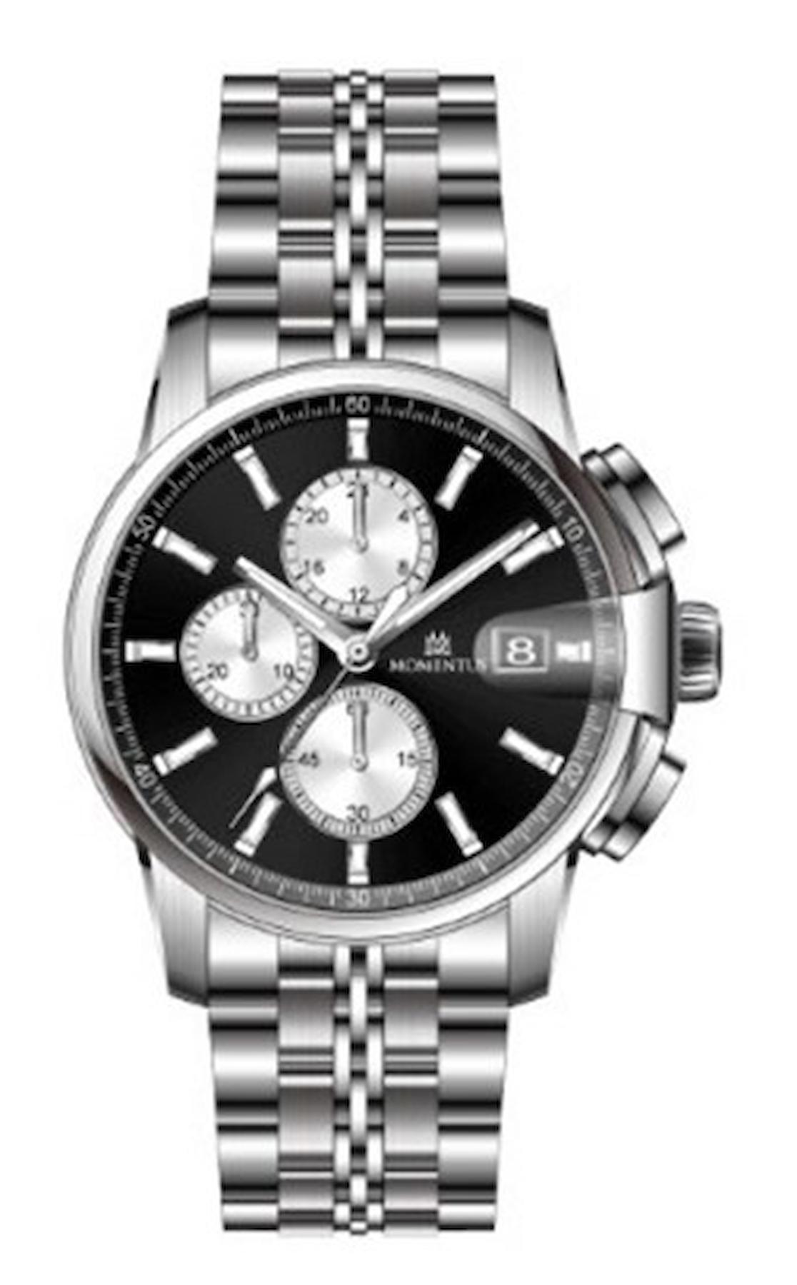 Momentus SM385S-04SB Takvimli 43 mm Çelik Kordon Analog Erkek Kol Saati