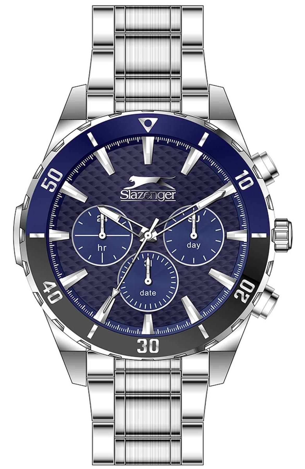 Slazenger SL.09.2326.2.05 Takvimli 46 mm Çelik Kordon Analog Erkek Kol Saati