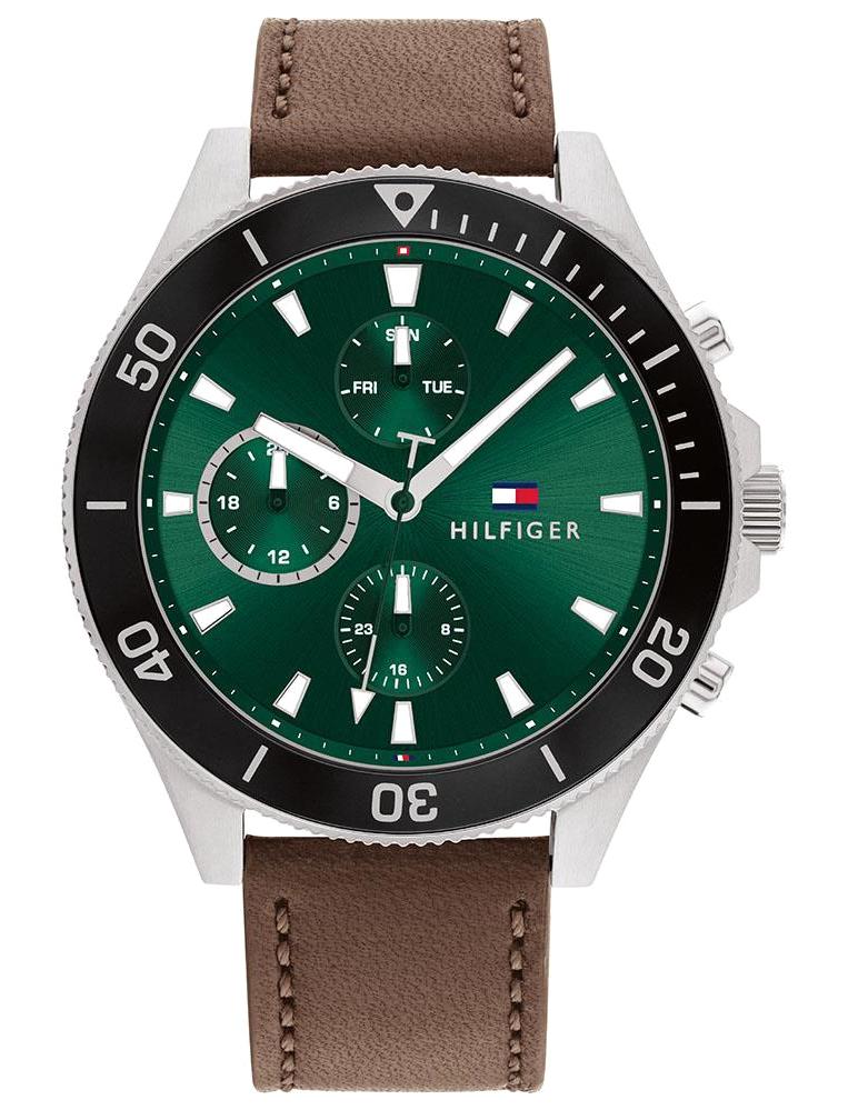 Tommy Hilfiger TH1791983 Takvimli 44 mm Kahverengi Deri Kordon Analog Erkek Kol Saati