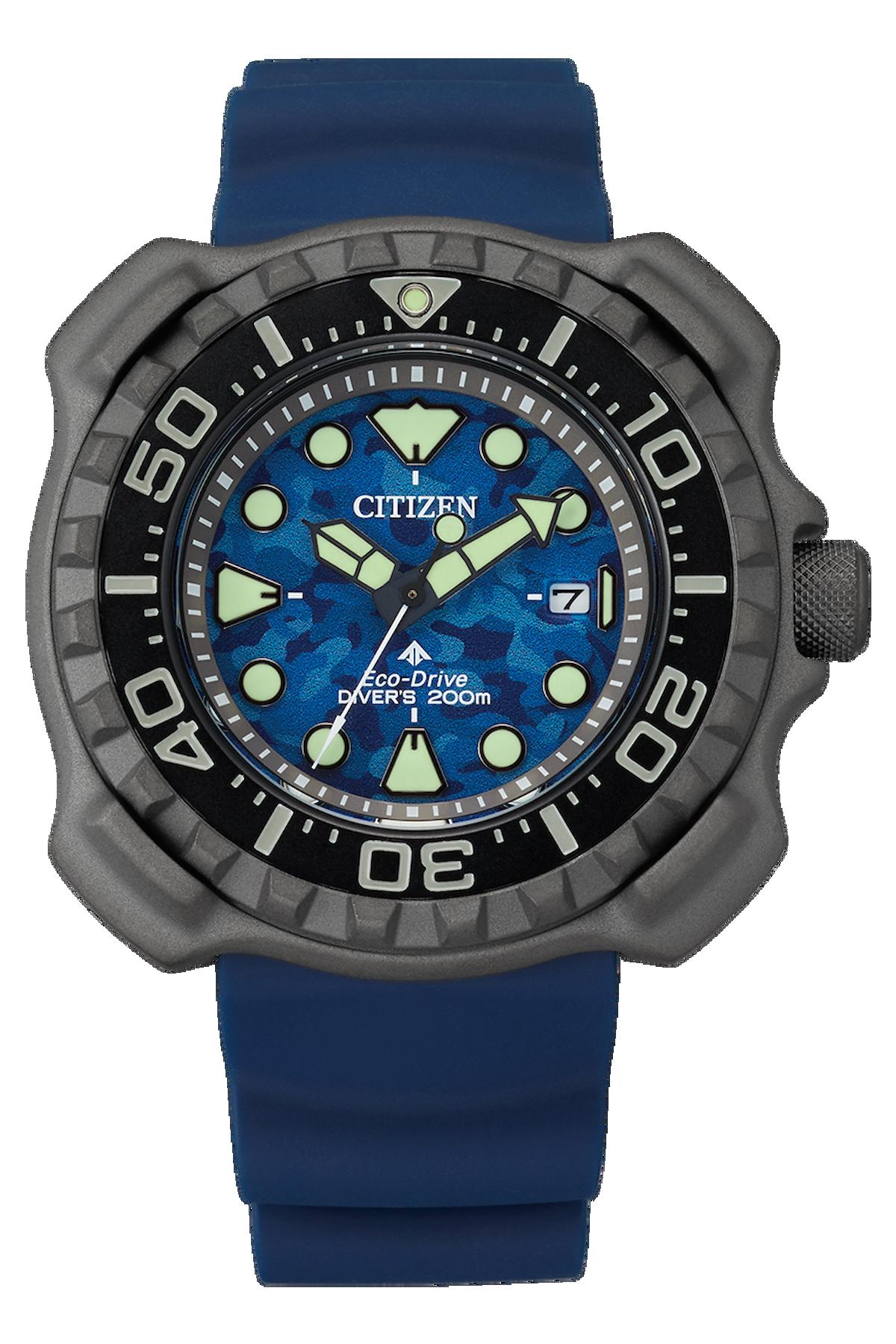Citizen BN0227-09L Takvimli Lacivert Silikon Kordon Analog Erkek Kol Saati