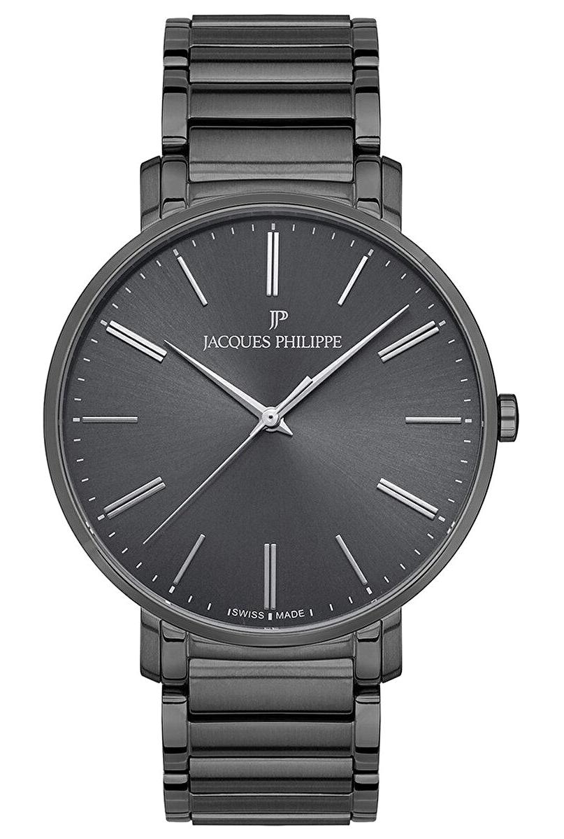 Jacques Philippe JPQGS078347 42 mm Siyah Çelik Kordon Analog Erkek Kol Saati