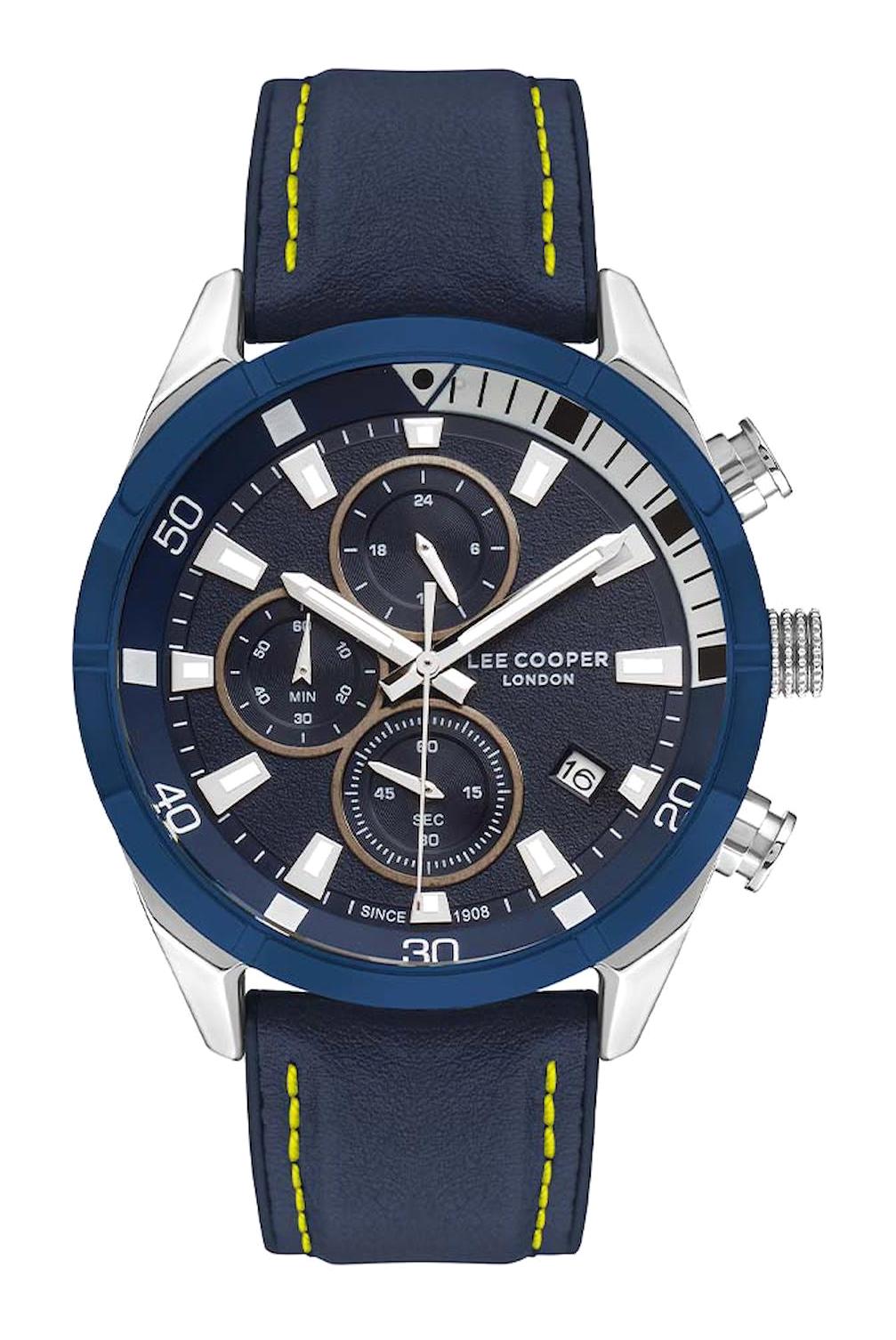 Lee Cooper LC07377.399-NM Takvimli 46-50 mm Lacivert Deri Kordon Analog Erkek Kol Saati