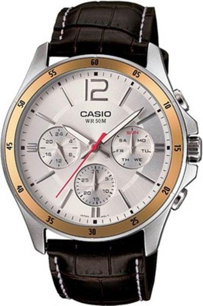 Casio MTP-1374L-7AVDF Takvimli 43 mm Kahverengi Deri Kordon Analog Erkek Kol Saati