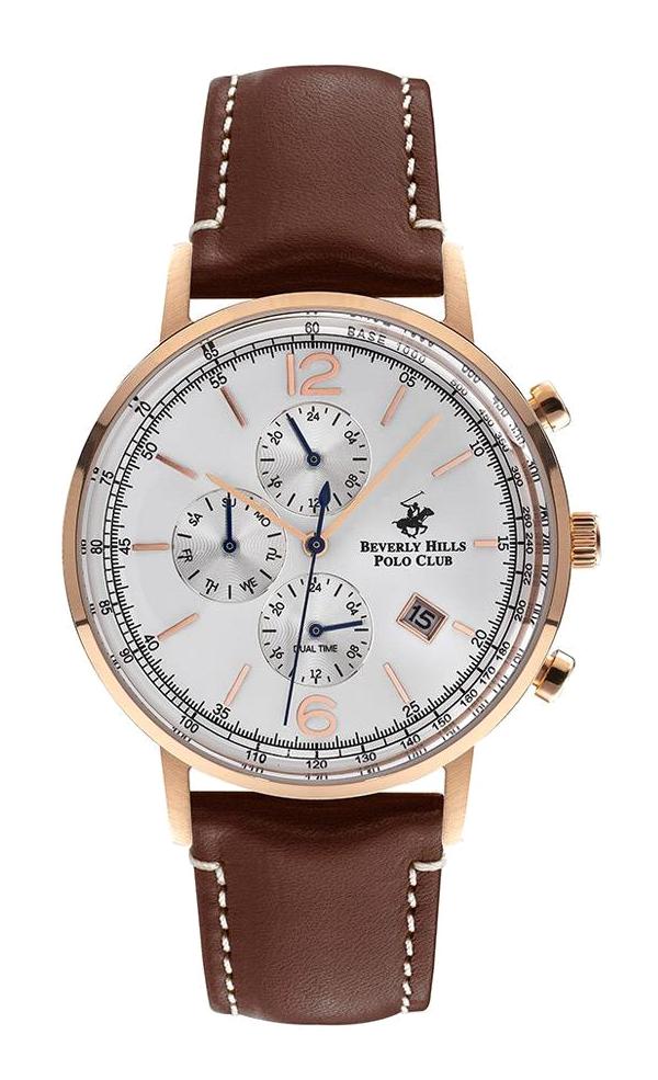 Beverly Hills Polo Club BP3034 Takvimli 42 mm Rose Gold Deri Kordon Analog Erkek Kol Saati
