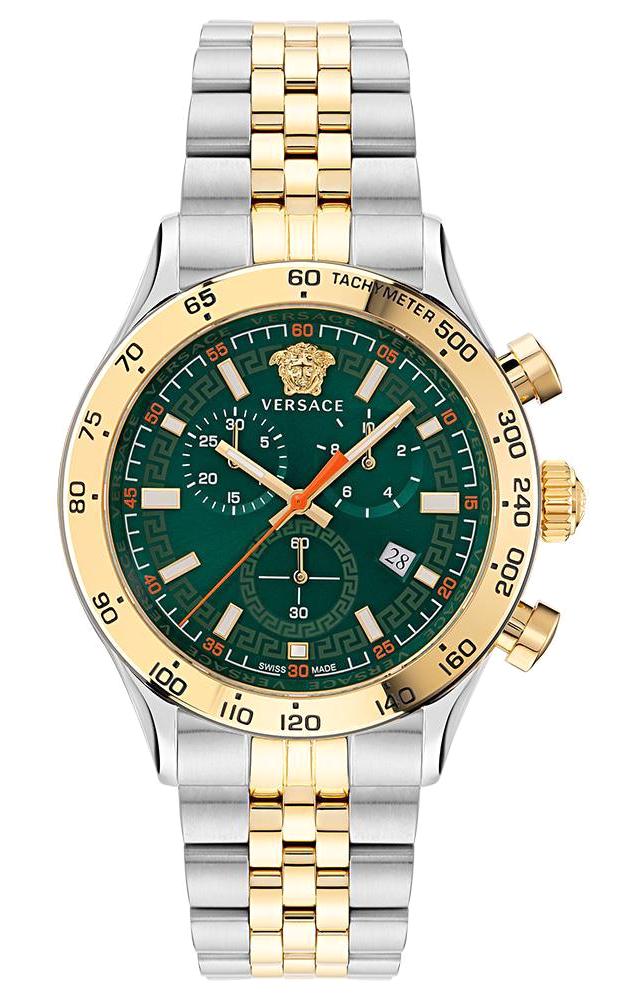 Versace VRSCVE2U00522 Takvimli 44 mm Altın-Çelik Kordon Analog Erkek Kol Saati