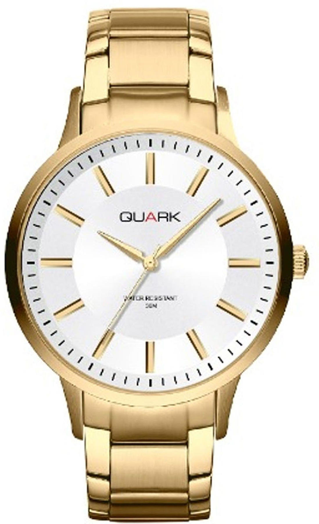 Quark QC-510G-7A 34 mm Altın Çelik Kordon Analog Kol Saati