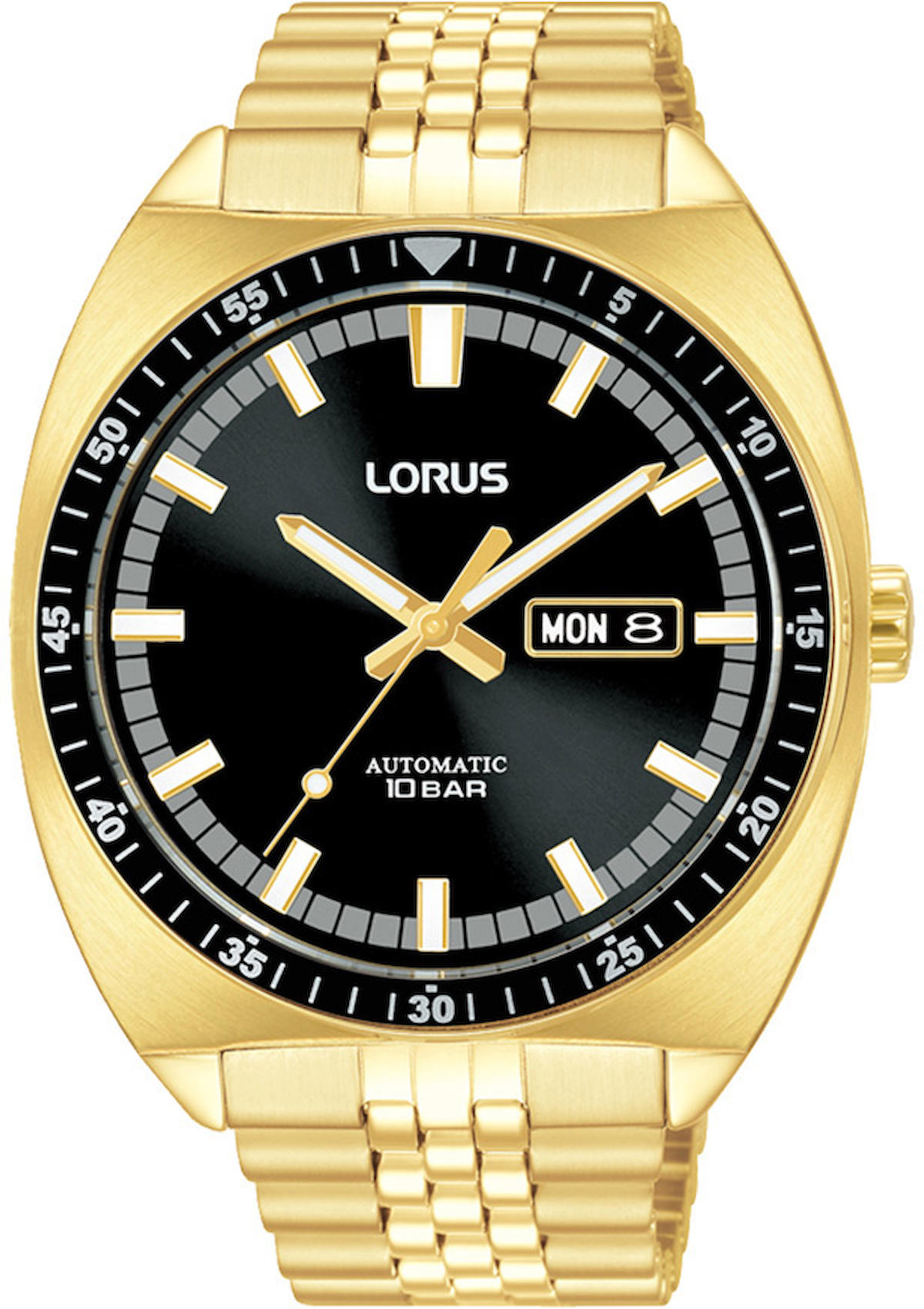 Lorus RL448BX9 Takvimli 43 mm Altın Çelik Kordon Analog Erkek Kol Saati