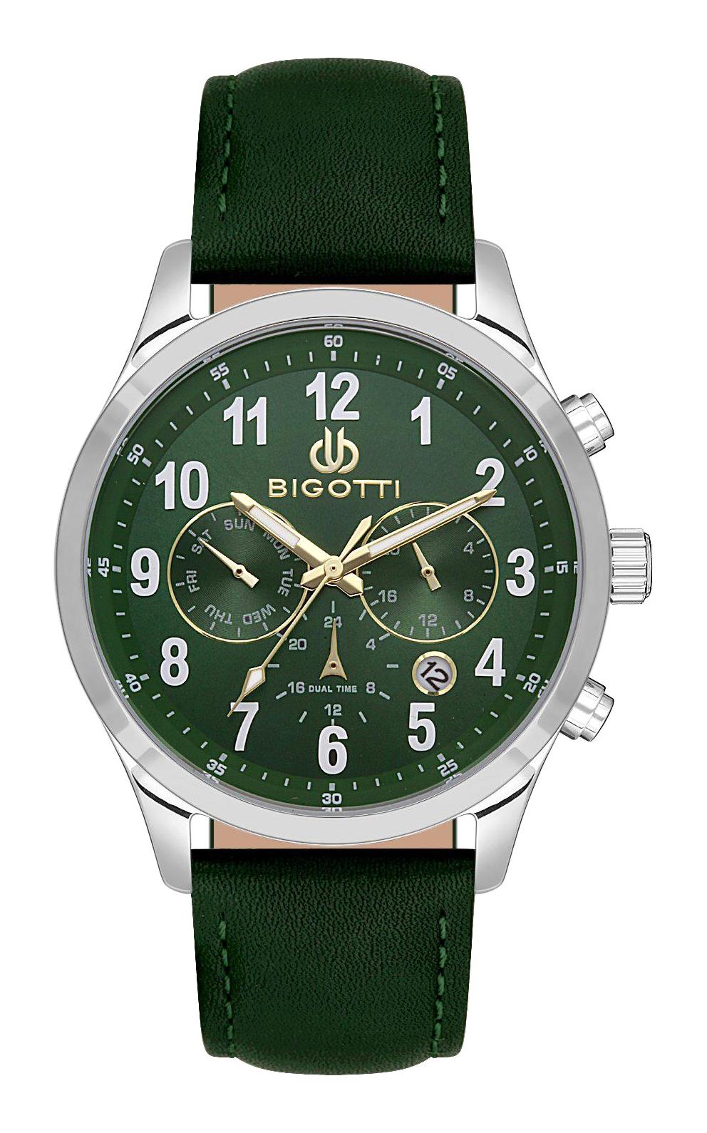 Bigotti BG.1.10507.2 Takvimli 43 mm Yeşil Deri Kordon Analog Erkek Kol Saati
