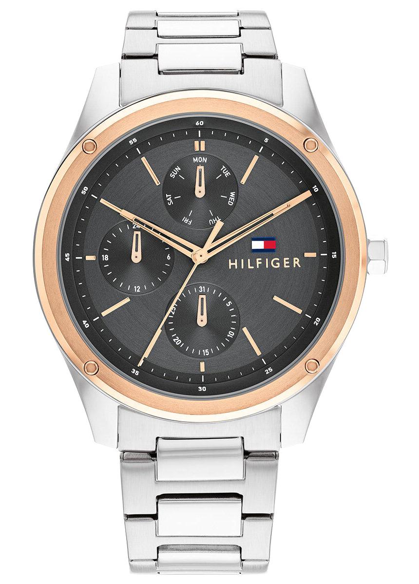Tommy Hilfiger TH1710541 Takvimli 42 mm Siyah Çelik Kordon Analog Erkek Kol Saati
