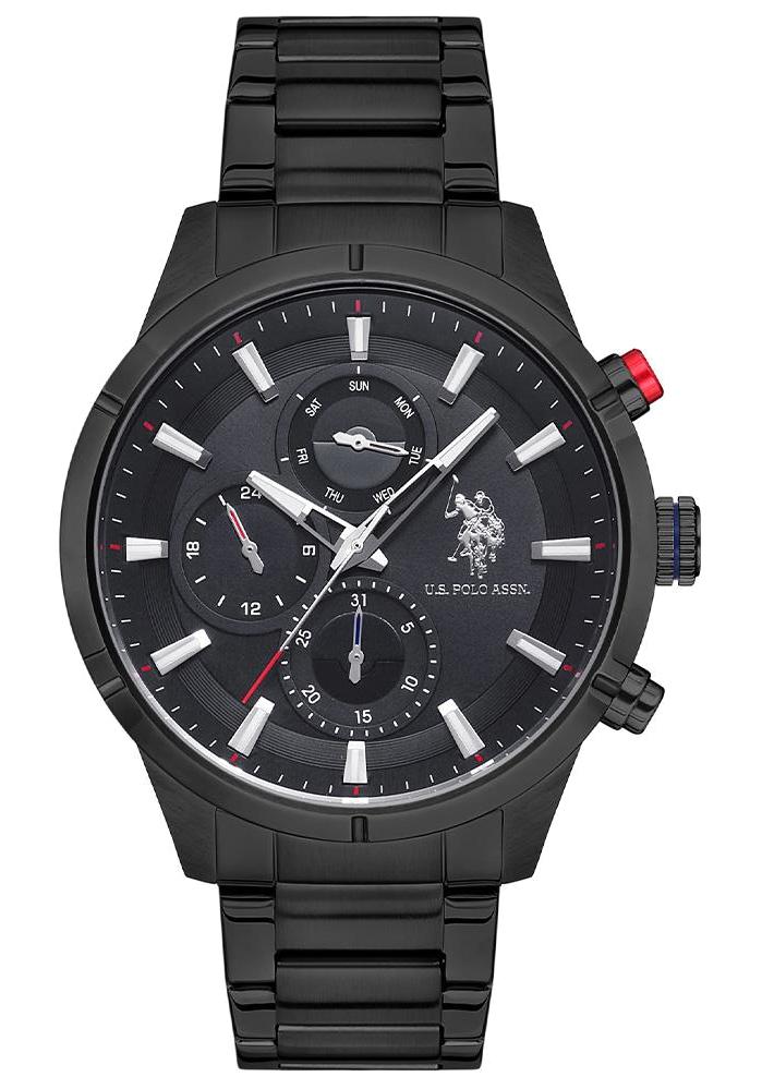 U.S. Polo Assn USPA1014-04 Takvimli 46 mm Siyah Çelik Kordon Analog Erkek Kol Saati