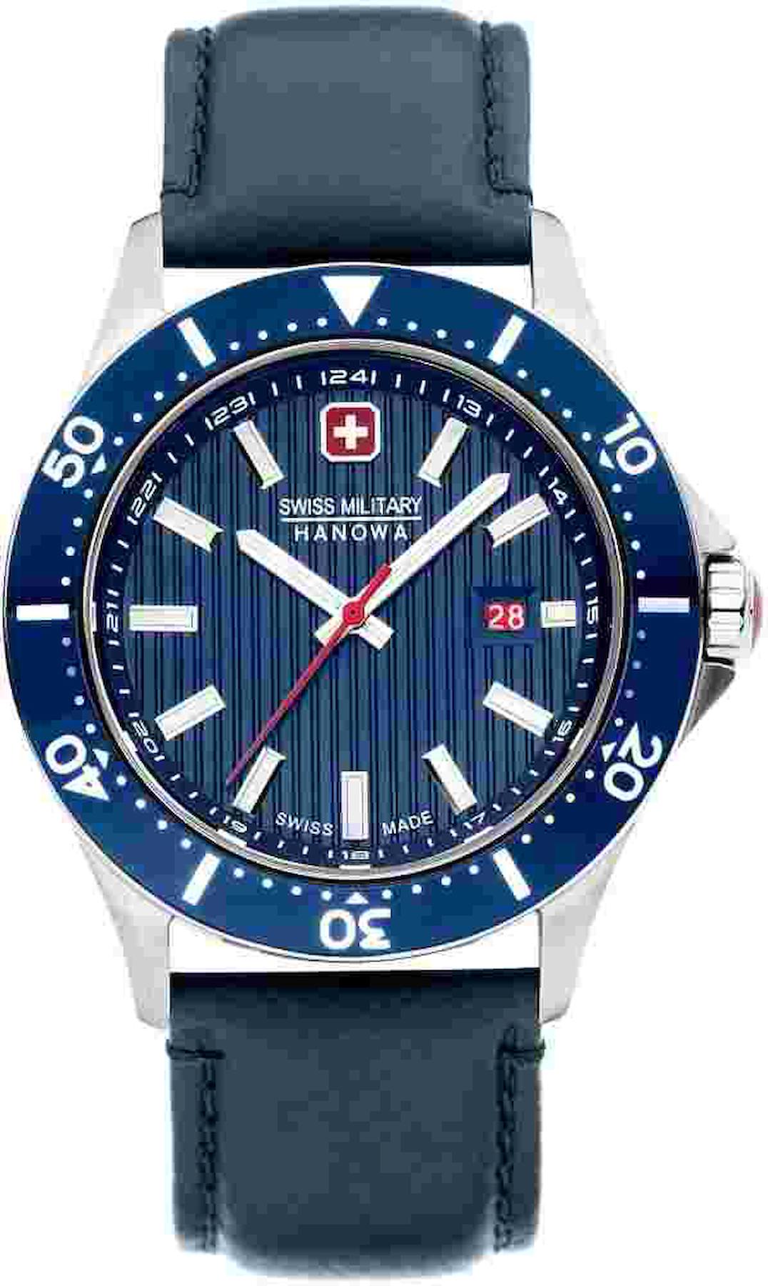 Swiss Military SMWGB2100607 Takvimli 42 mm Lacivert Deri Kordon Analog Kol Saati