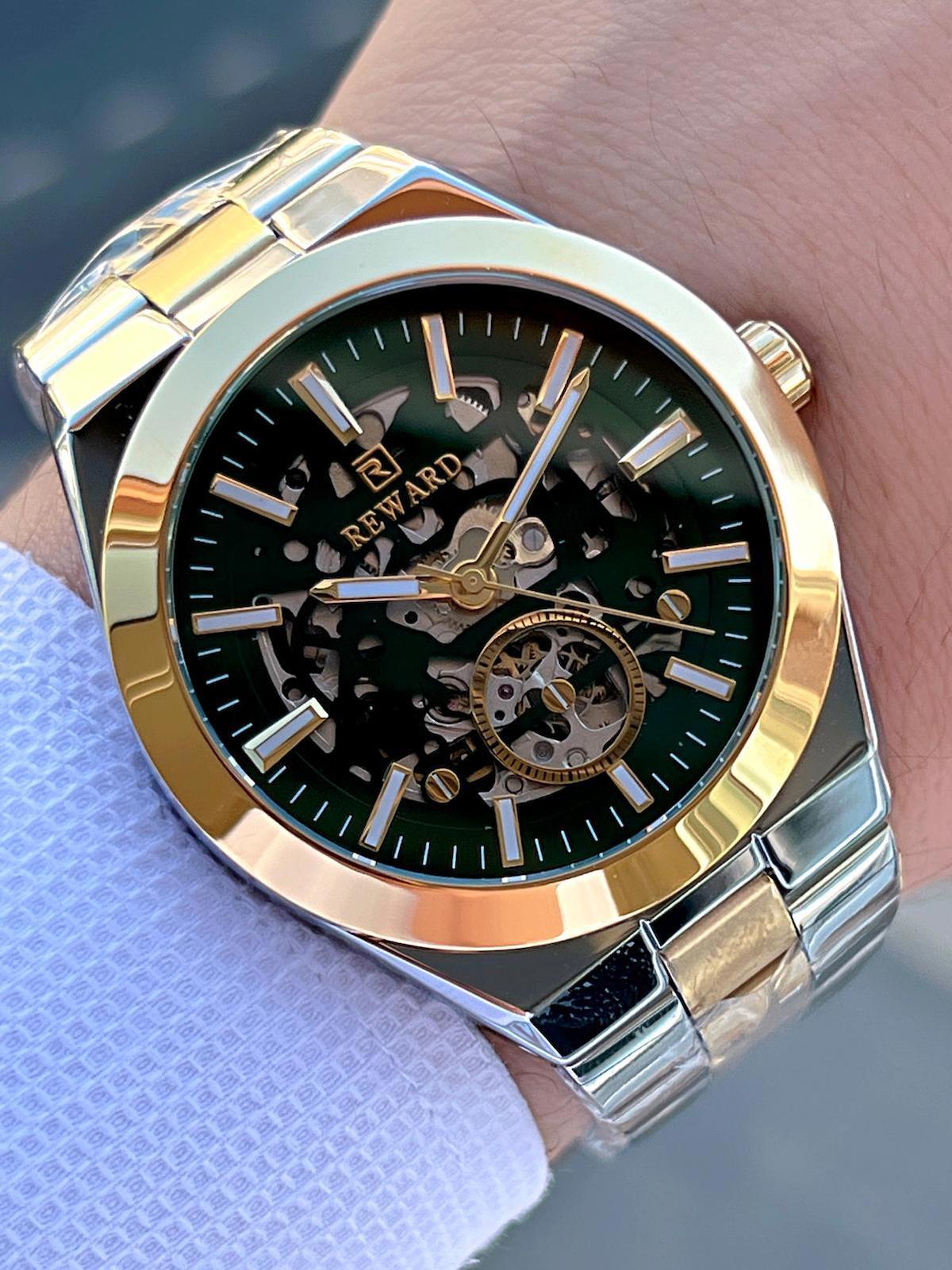 Reward EA.131445M 45 mm Gri-Rose Gold Çelik Kordon Analog Erkek Kol Saati