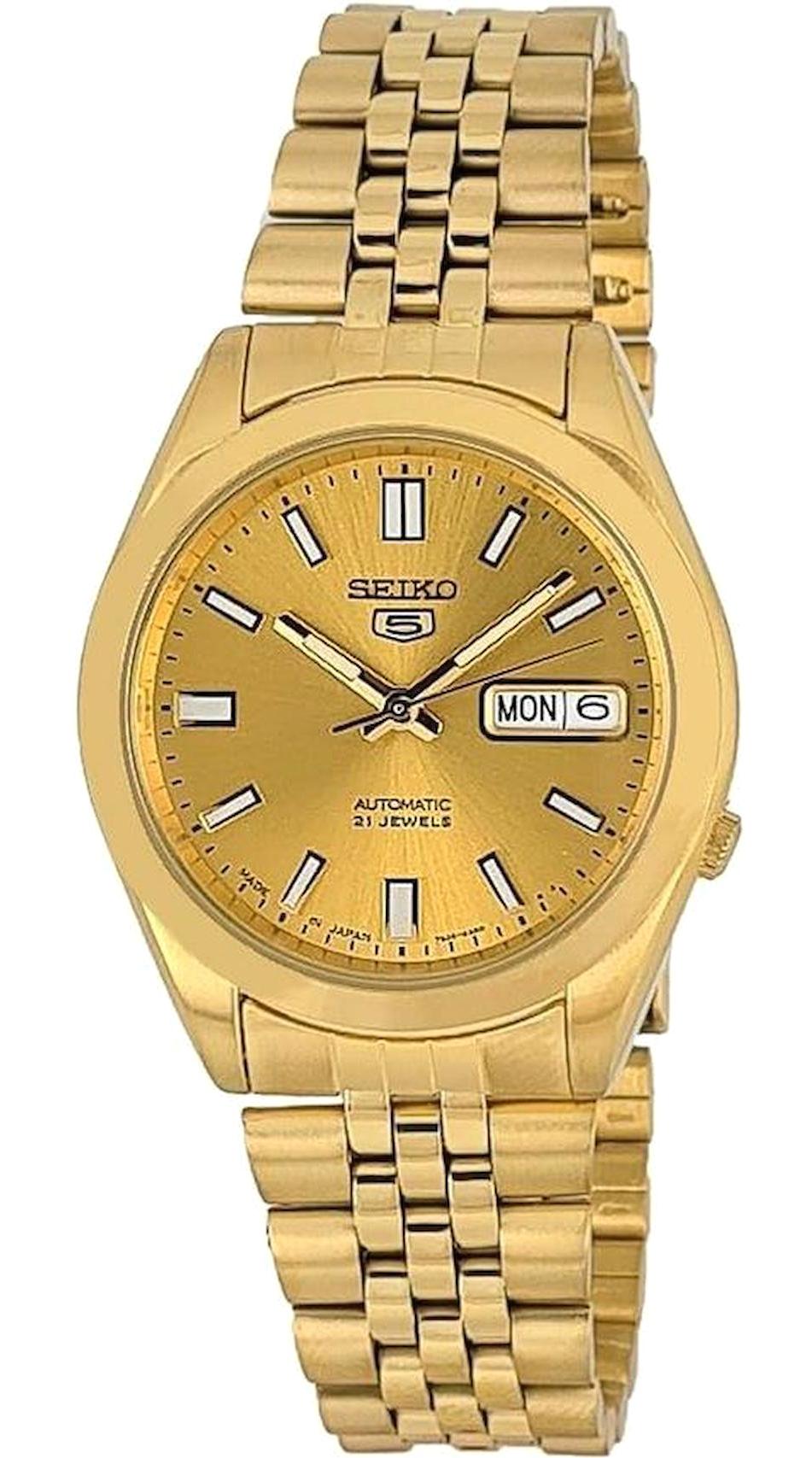 Seiko SNXC38J5 Takvimli 37 mm Altın Çelik Kordon Analog Erkek Kol Saati
