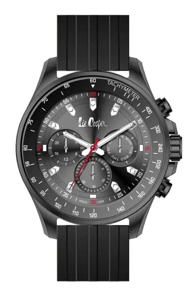 Lee Cooper LC06977.061 Takvimli 46-50 mm Siyah Silikon Kordon Analog Erkek Kol Saati