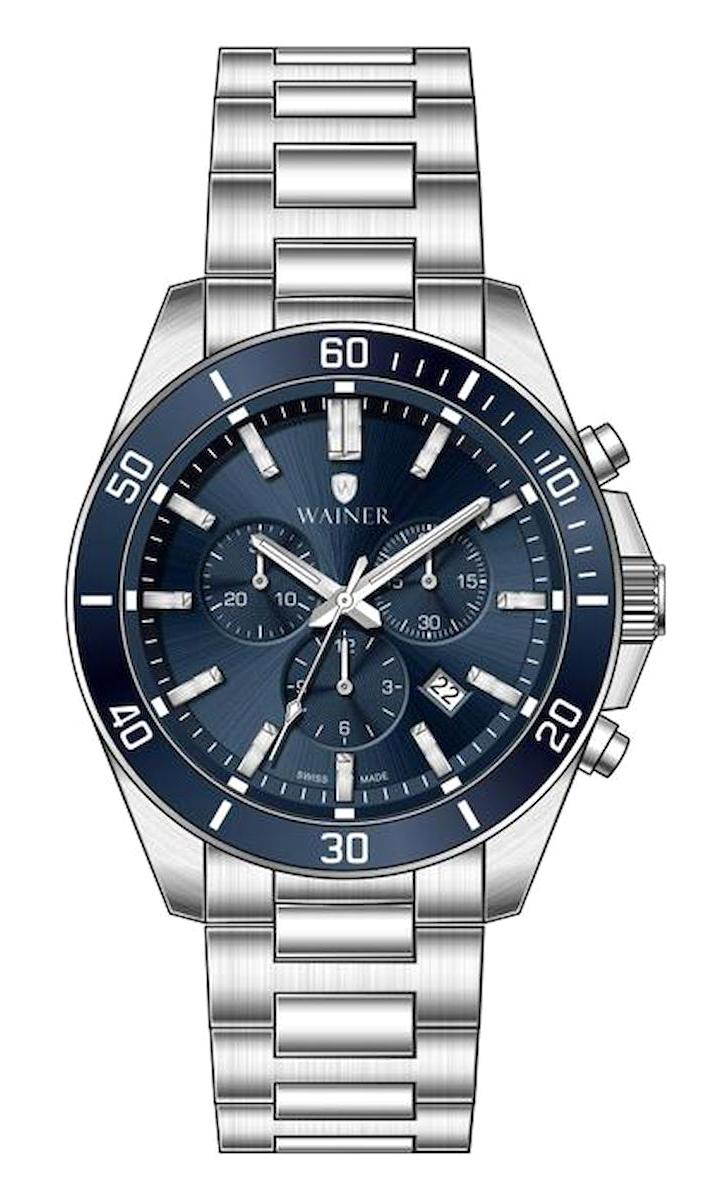 Wainer WA.19540-C Pusulalı Takvimli 45 mm Çelik Kordon Analog Erkek Kol Saati