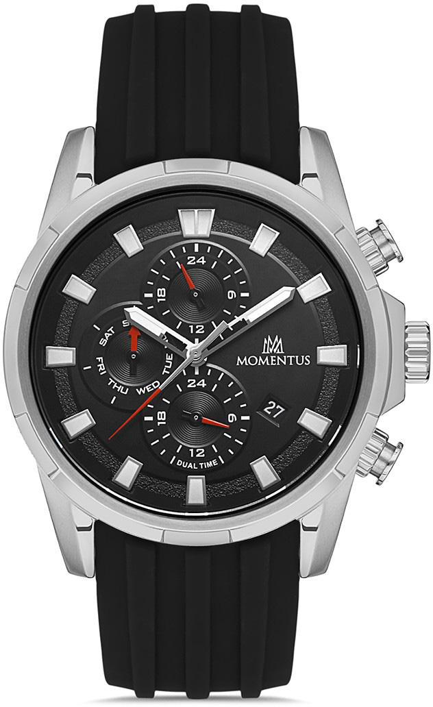 Momentus CC301S-04BS Takvimli 45 mm Siyah Çelik Kordon Analog Erkek Kol Saati