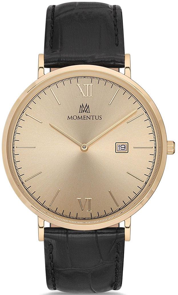 Momentus CM135G-08BG Takvimli 41 mm Siyah Deri Kordon Analog Erkek Kol Saati