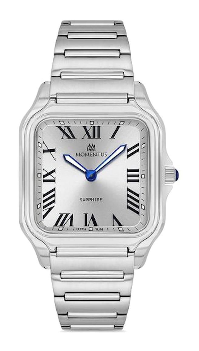Momentus EM348S-02SS Takvimli 38 mm Çelik Kordon Analog Erkek Kol Saati