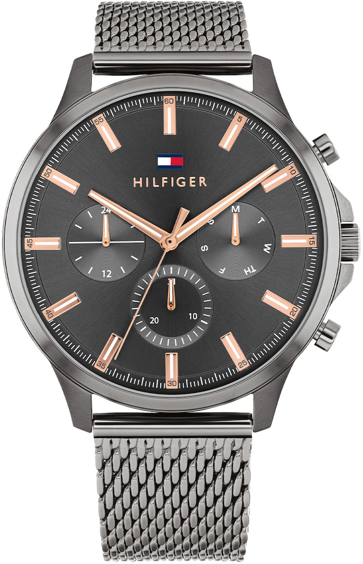 Tommy Hilfiger TH1710500 Takvimli 44 mm Füme Çelik Kordon Analog Erkek Kol Saati