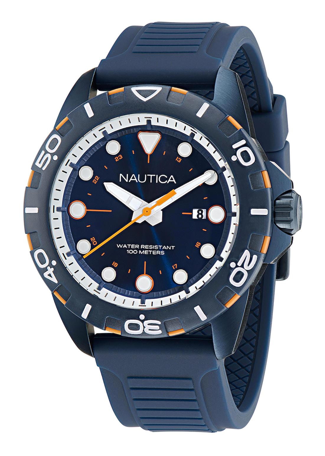 Nautica NAPNRS401 Takvimli 44 mm Lacivert Silikon Kordon Analog Erkek Kol Saati