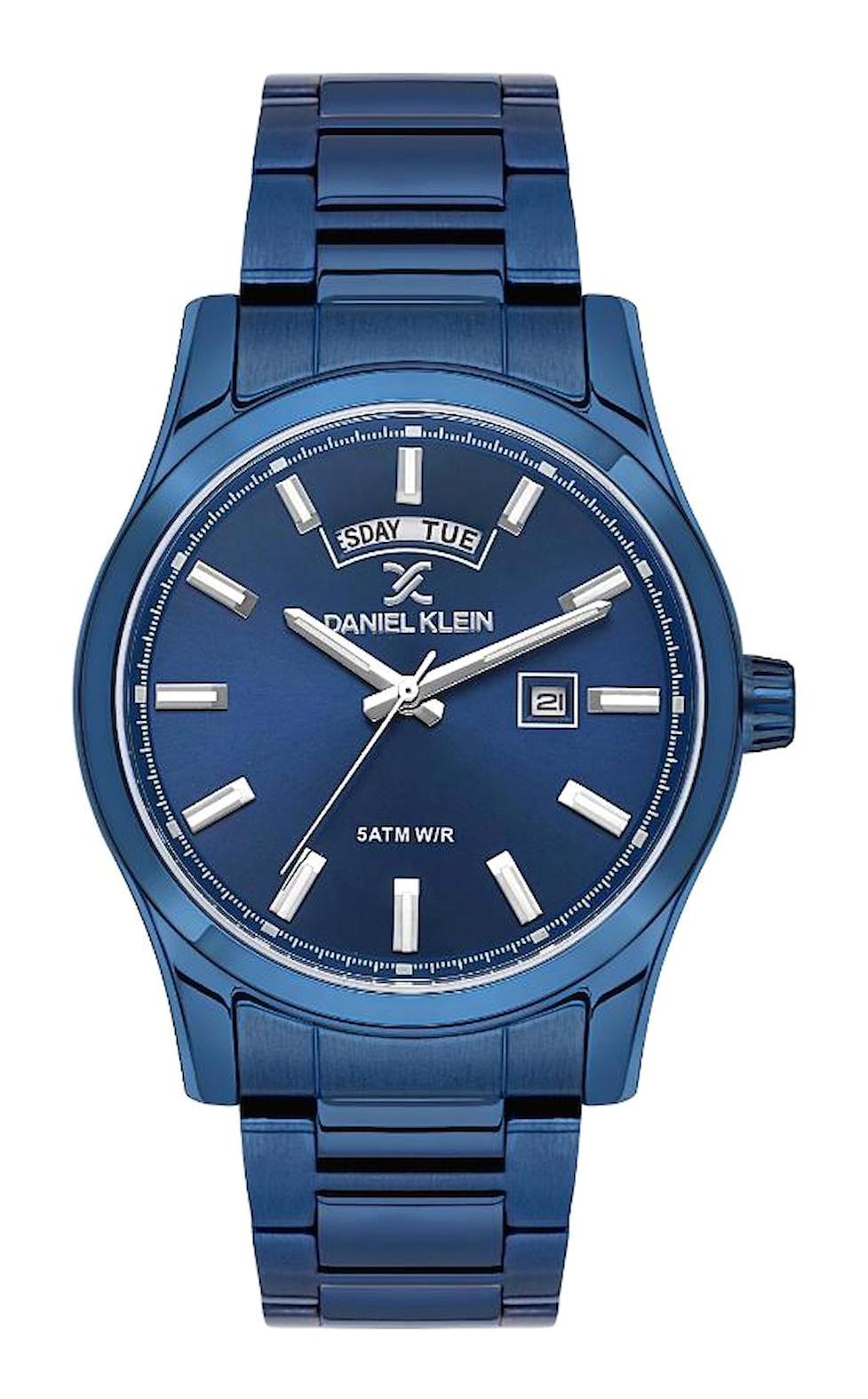 Daniel Klein DK.1.13674-4 Takvimli 43 mm Lacivert Metal Kordon Analog Erkek Kol Saati
