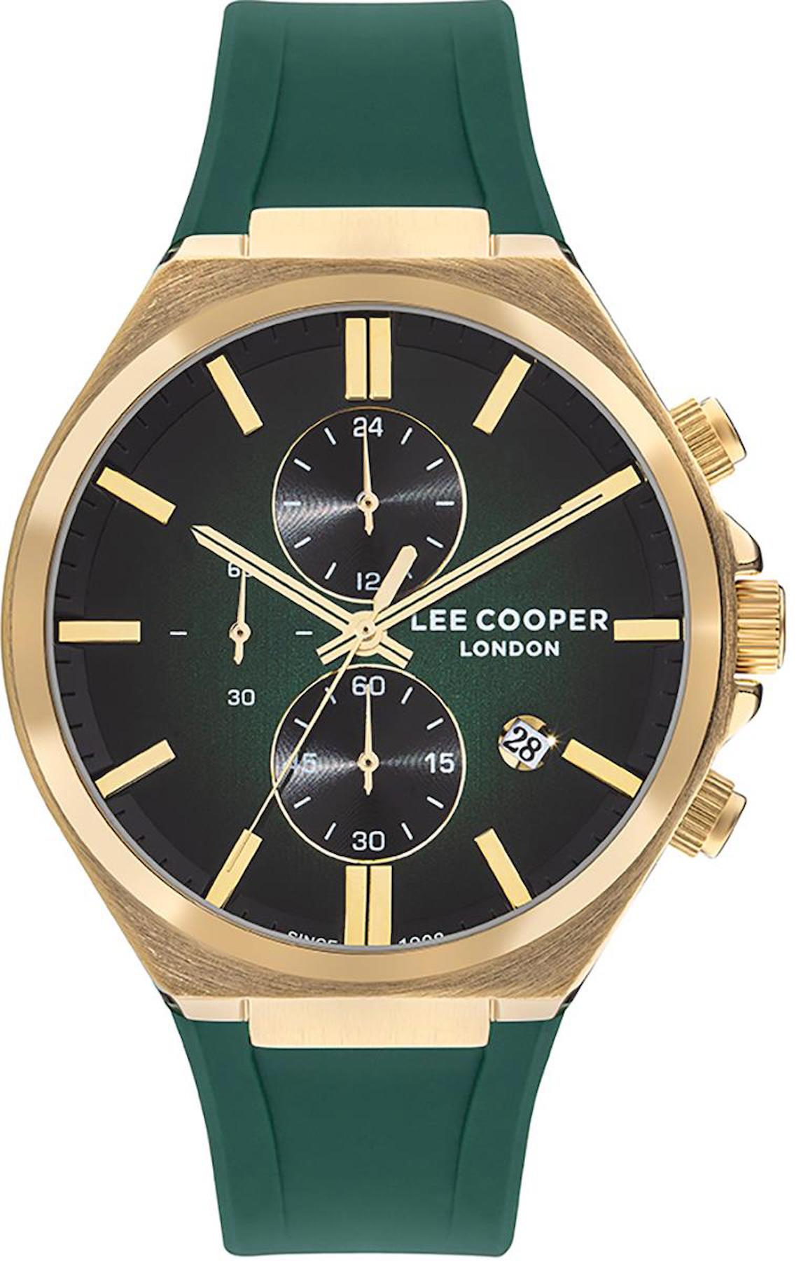 Lee Cooper LC07854.177 Takvimli Yeşil Silikon Kordon Analog Erkek Kol Saati