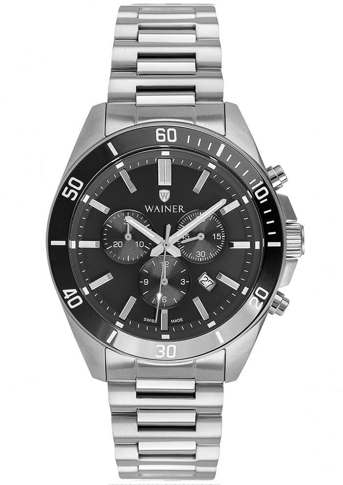 Wainer WA.19540-D Pusulalı Takvimli 44 mm Çelik Kordon Analog Erkek Kol Saati