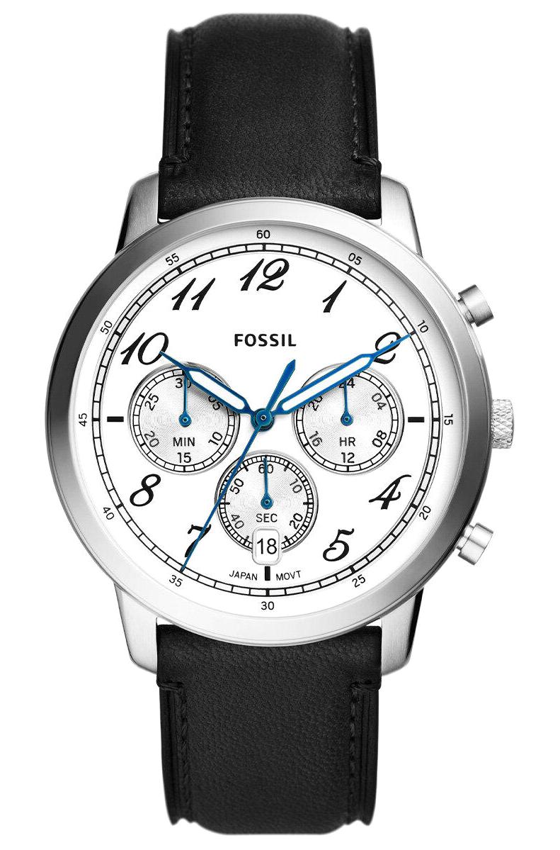 Fossil FFS6023 Takvimli 44 mm Siyah Deri Kordon Analog Erkek Kol Saati