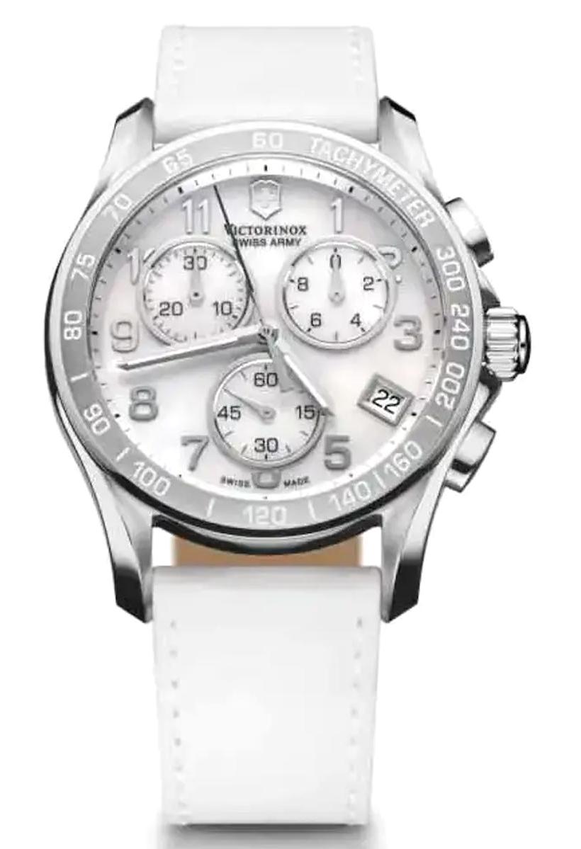 Victorinox Swiss Army 241418 Pusulalı Takvimli 41 mm Beyaz Deri Kordon Analog Kol Saati
