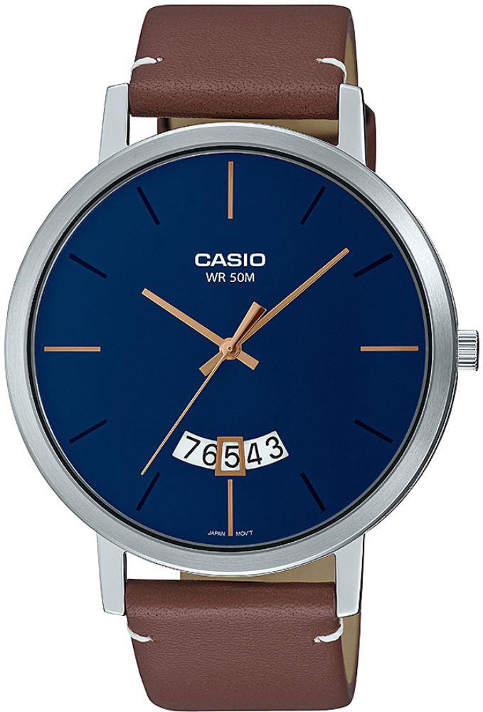 Casio MTP-B100L-2E Takvimli 43 mm Kahverengi Deri Kordon Analog Kol Saati