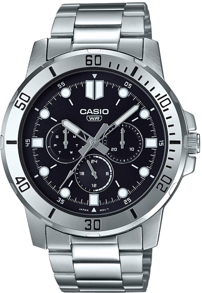 Casio MTP-VD300D-1EUDF Takvimli Çelik Kordon Analog Kol Saati