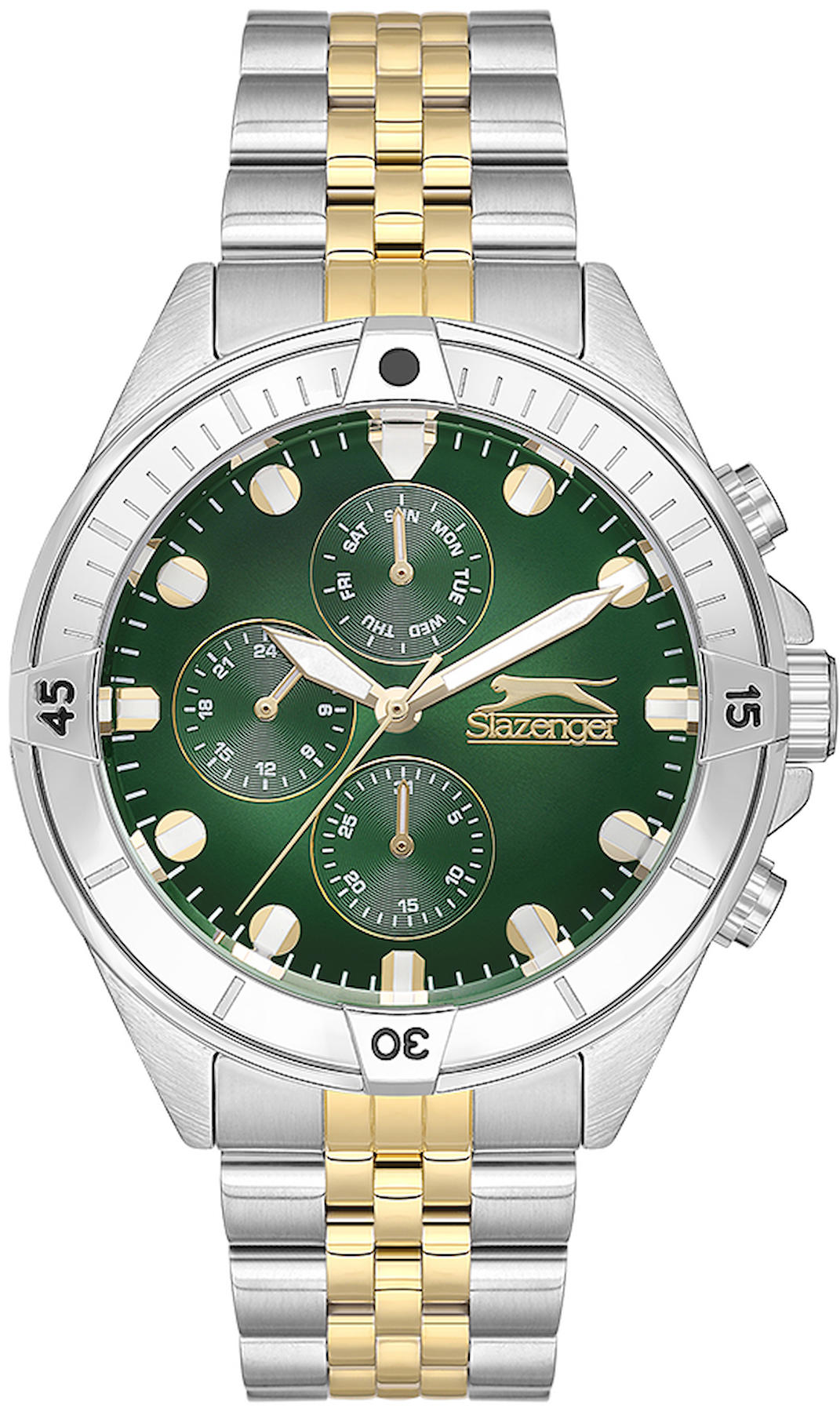 Slazenger SL.09.2227.2.04 Takvimli 46 mm Altın-Çelik Kordon Analog Erkek Kol Saati