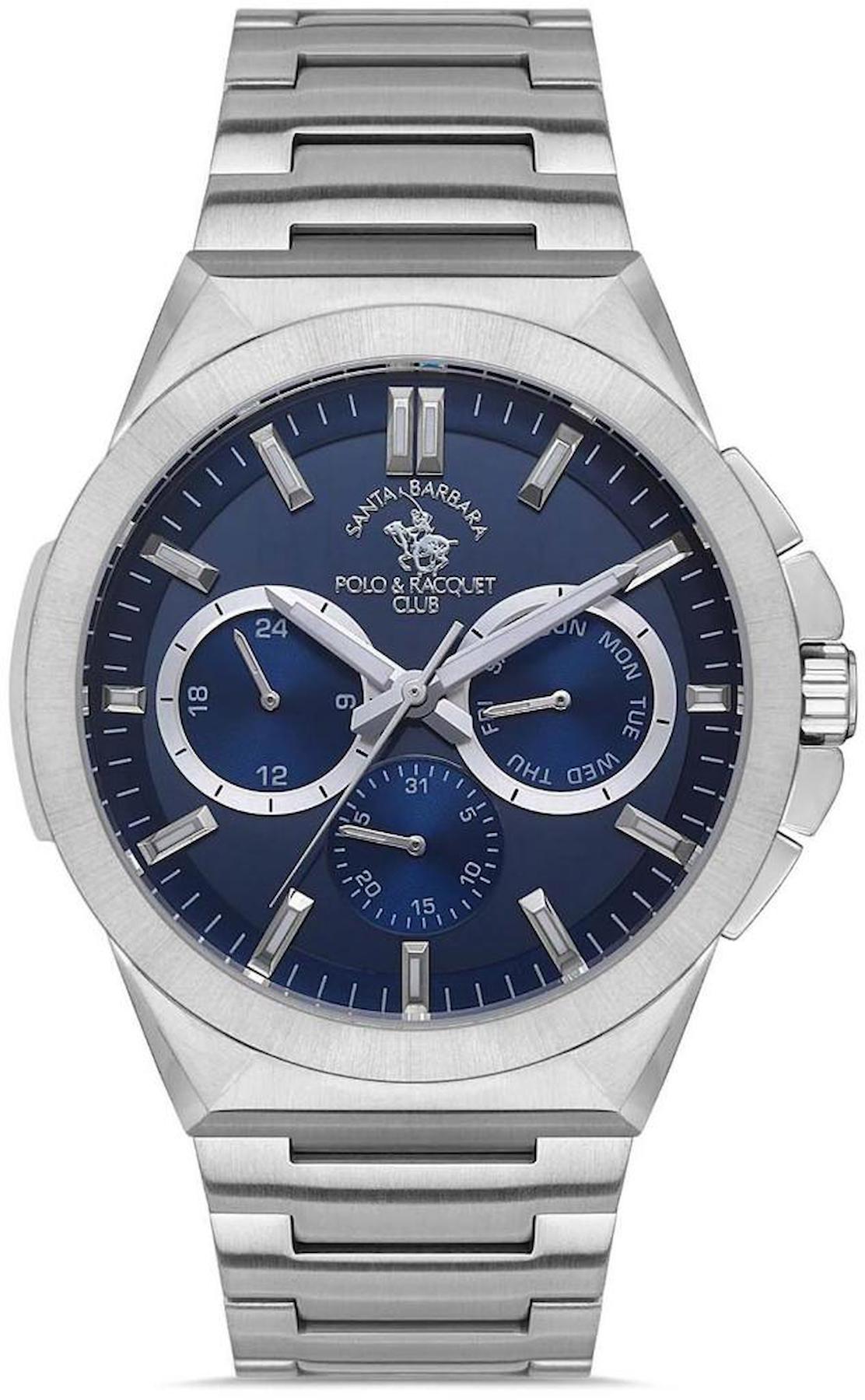 Santa Barbara Polo & Racquet Club SB.1.10462.3 Takvimli 43 mm Çelik Kordon Analog Erkek Kol Saati