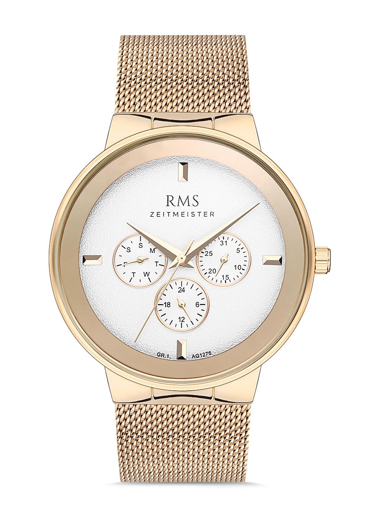 Romanson GR.1.AG1276.3 Takvimli 44 mm Altın Metal Kordon Analog Erkek Kol Saati