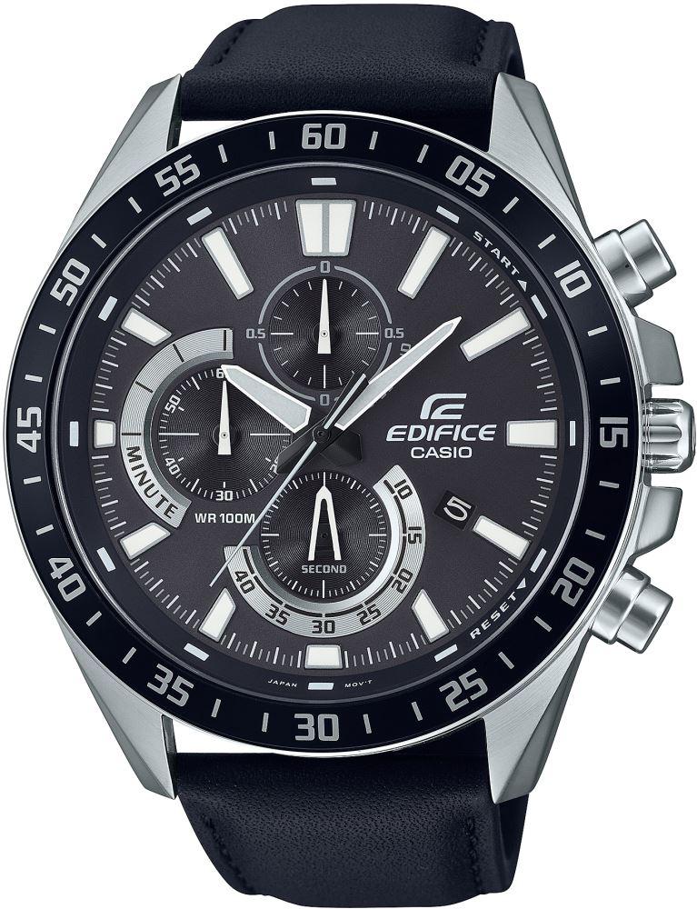Casio EFV-620L-1AVUDF Takvimli 50.5 mm Siyah Deri Kordon Analog Erkek Kol Saati
