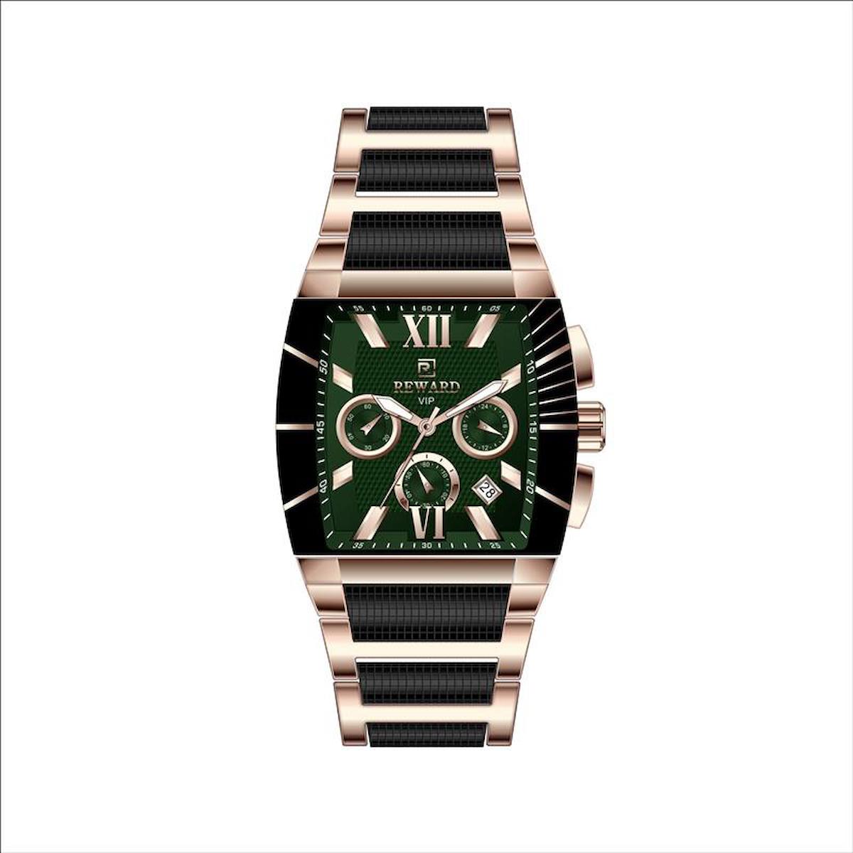 Reward A141105 Takvimli 39 mm Rose Gold-Siyah Silikon Kordon Analog Erkek Kol Saati