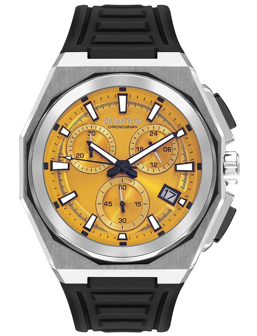 Quantum PWG1078.301 Takvimli 44 mm Siyah Silikon Kordon Analog Erkek Kol Saati