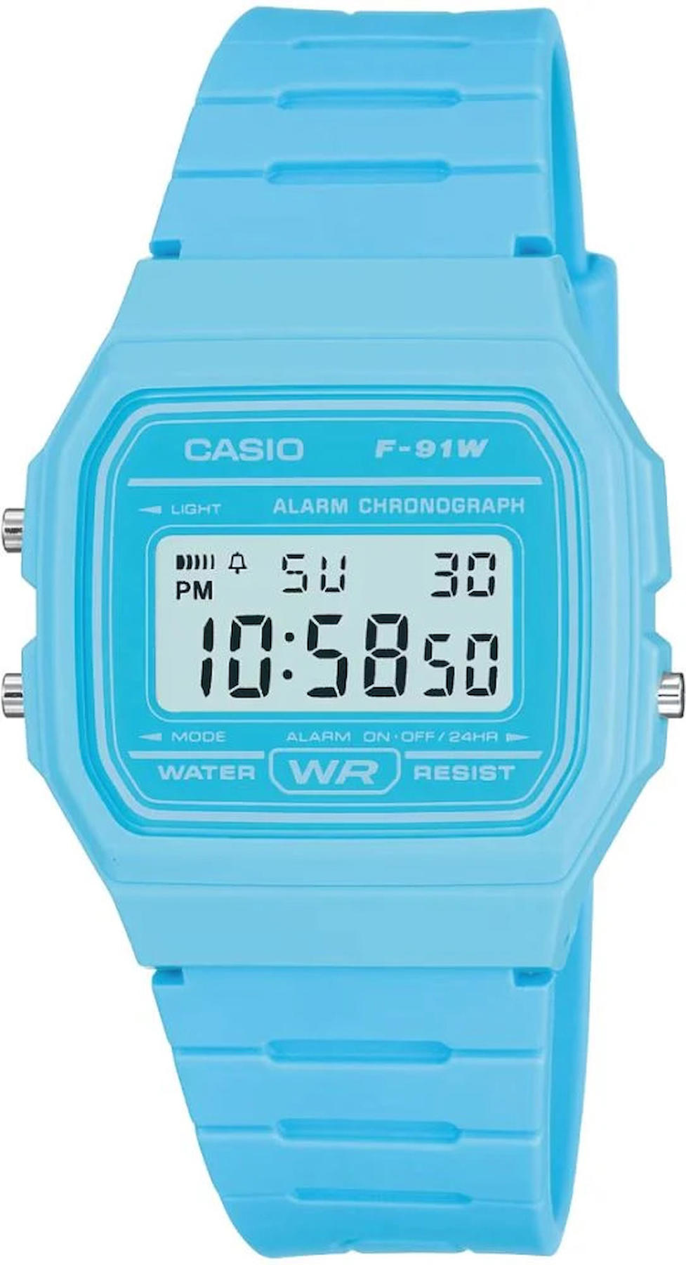 Casio F-91WC-2ADF Takvimli 35.2 mm Mavi Silikon Kordon Dijital Kol Saati