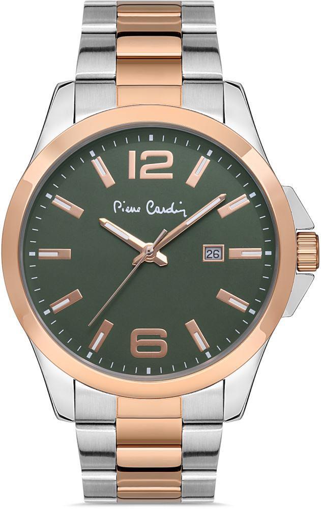 Pierre Cardin 800411F07 Takvimli Gri-Rose Gold Çelik Kordon Analog Erkek Kol Saati