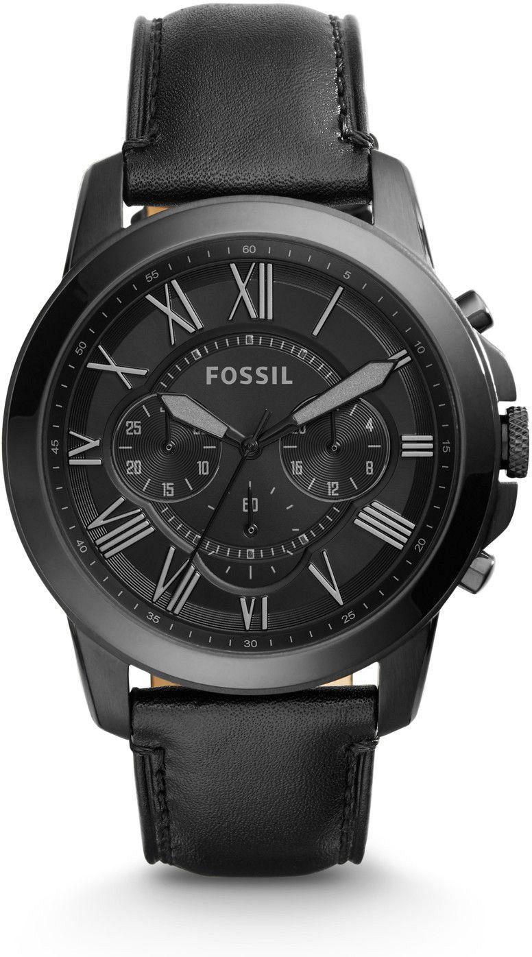Fossil FS5132 Takvimli 45 mm Siyah Deri Kordon Analog Erkek Kol Saati