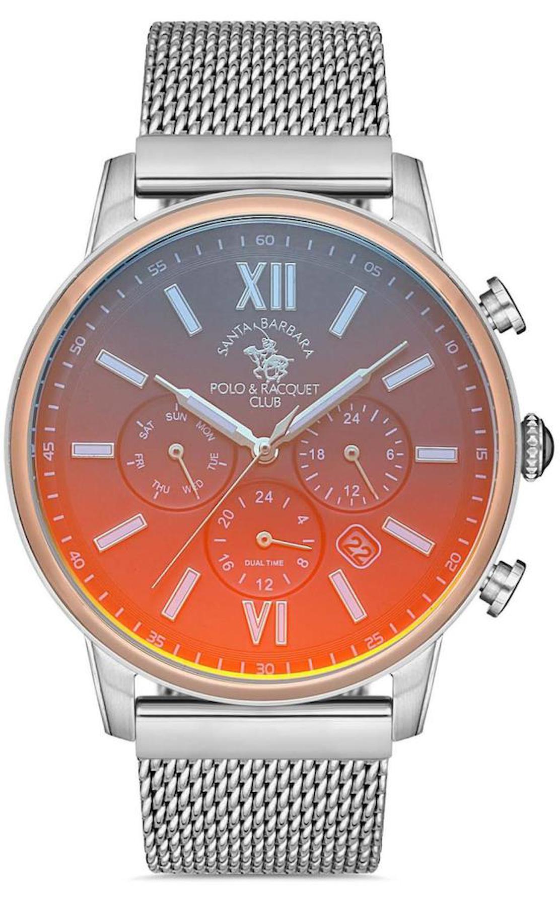 Santa Barbara Polo & Racquet Club SB.1.10301.2 Takvimli 44 mm Çelik Kordon Analog Erkek Kol Saati
