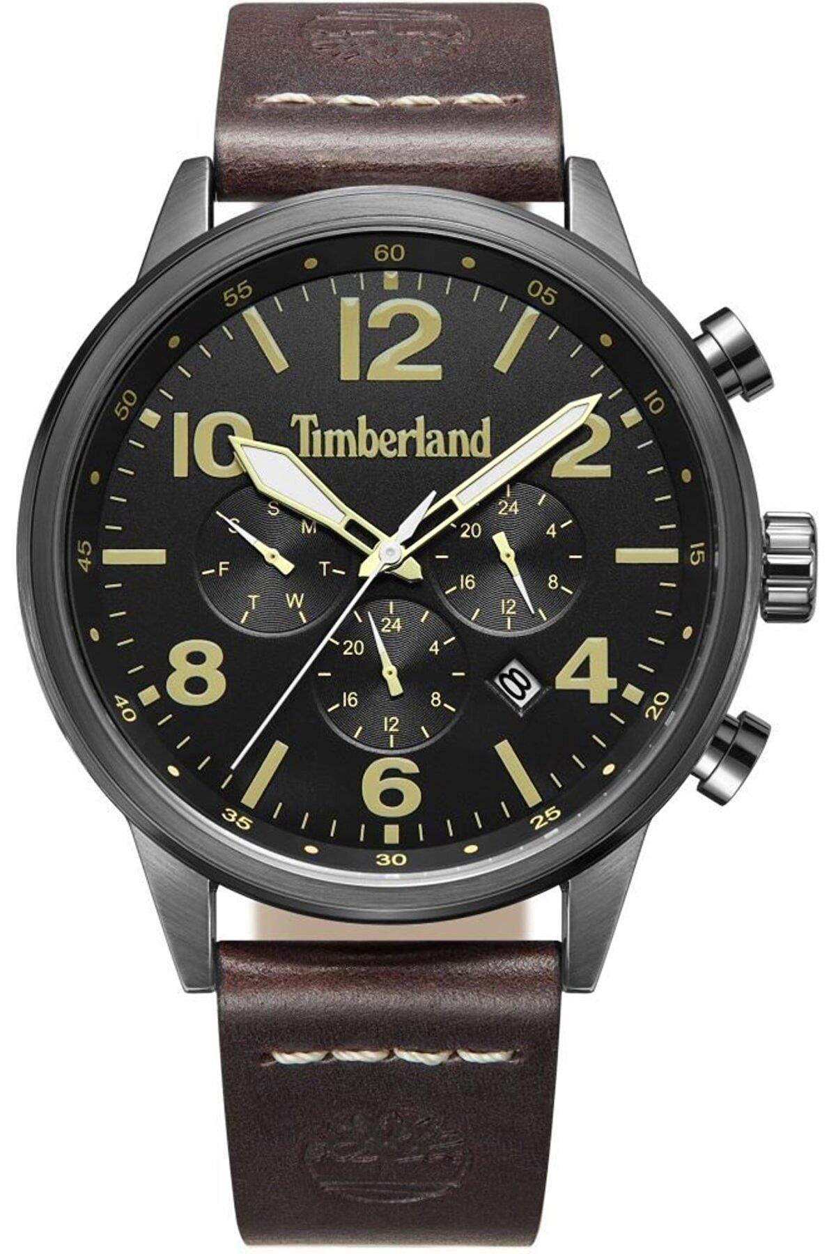 Timberland TDWGF2182404 Takvimli 44 mm Kahverengi Deri Kordon Analog Erkek Kol Saati