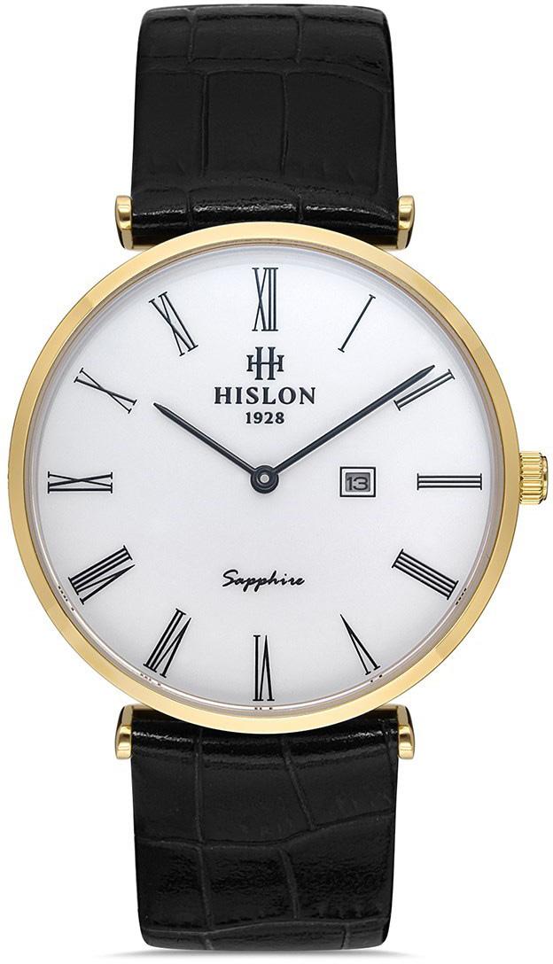 Hislon CL119G-03BG Takvimli 38 mm Siyah Deri Kordon Analog Erkek Kol Saati