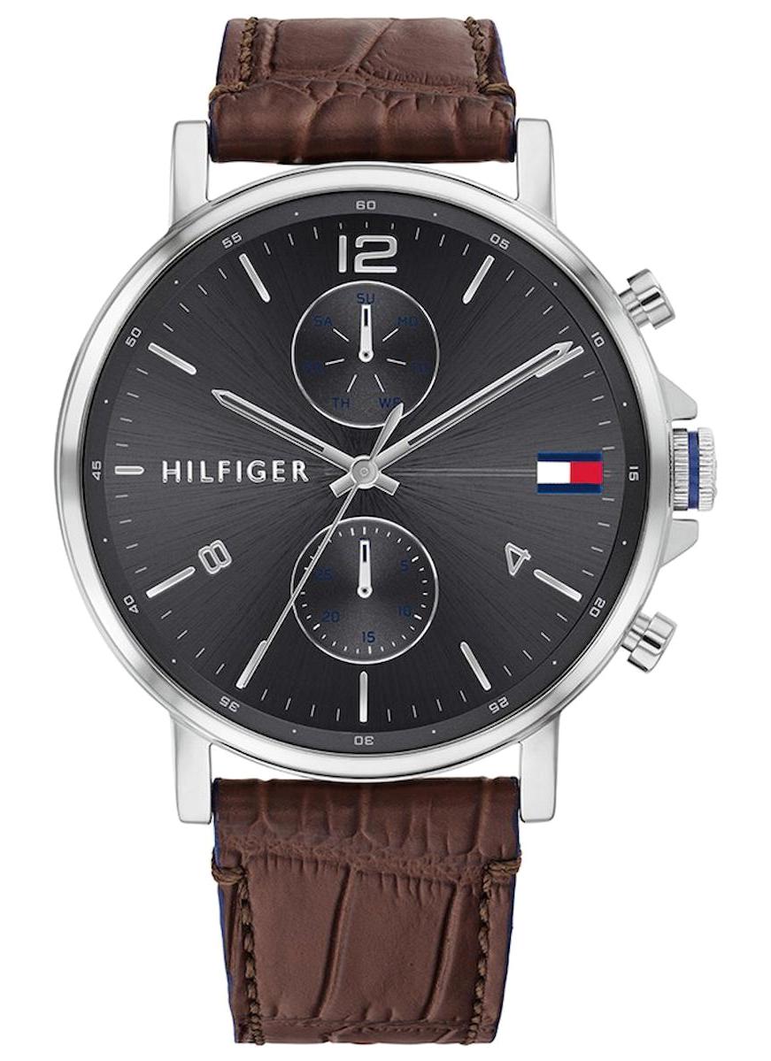 Tommy Hilfiger TH1710416 Takvimli 44 mm Kahverengi Deri Kordon Analog Erkek Kol Saati