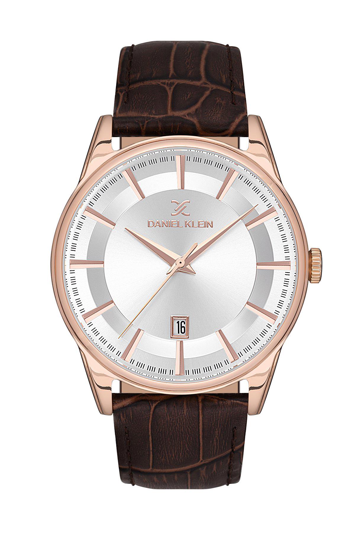 Daniel Klein DK.1.13669-4 Takvimli 44 mm Kahverengi Deri Kordon Analog Erkek Kol Saati