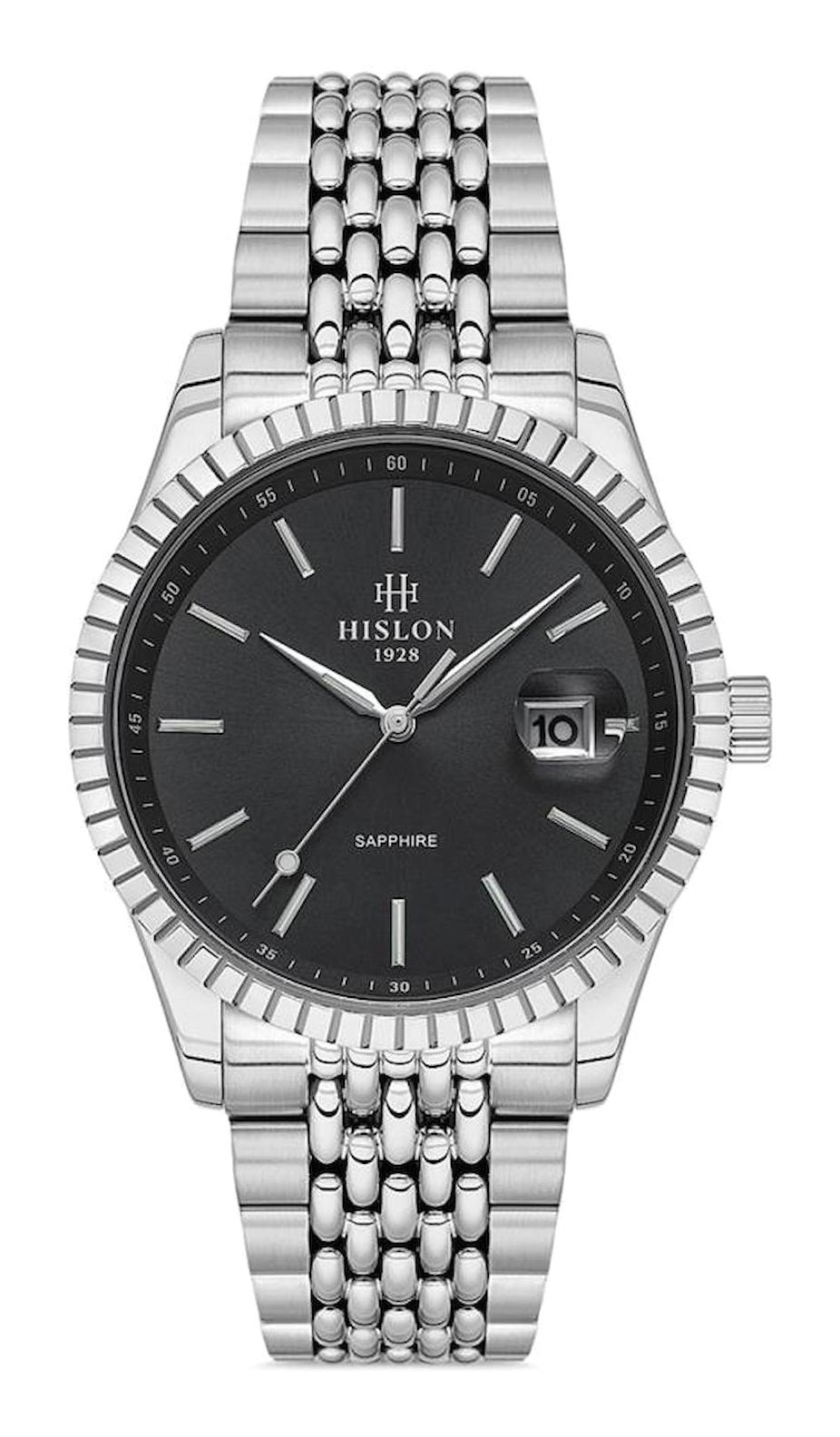 Hislon CL145S-04SS Takvimli 41 mm Çelik Kordon Analog Erkek Kol Saati