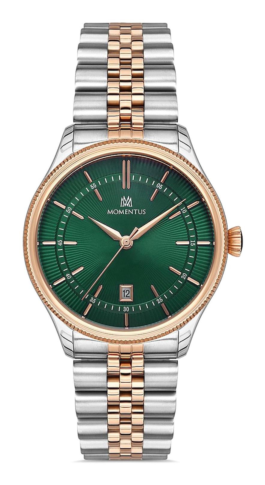 Momentus CM139T-15SR Takvimli 39 mm Altın-Çelik Kordon Analog Erkek Kol Saati
