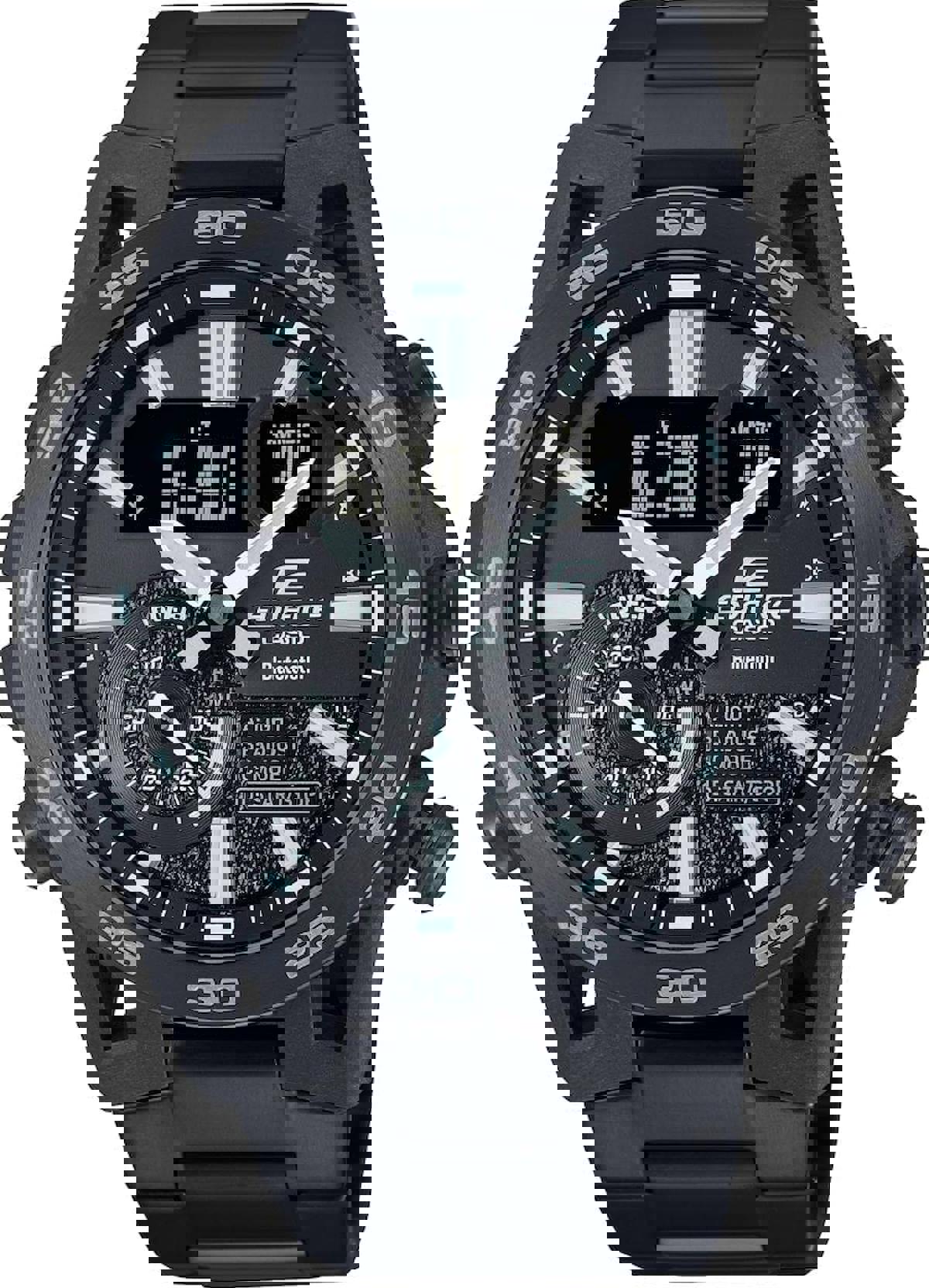Casio ECB-40BK-1ADF Takvimli 48 mm Siyah Çelik Kordon Analog Kol Saati