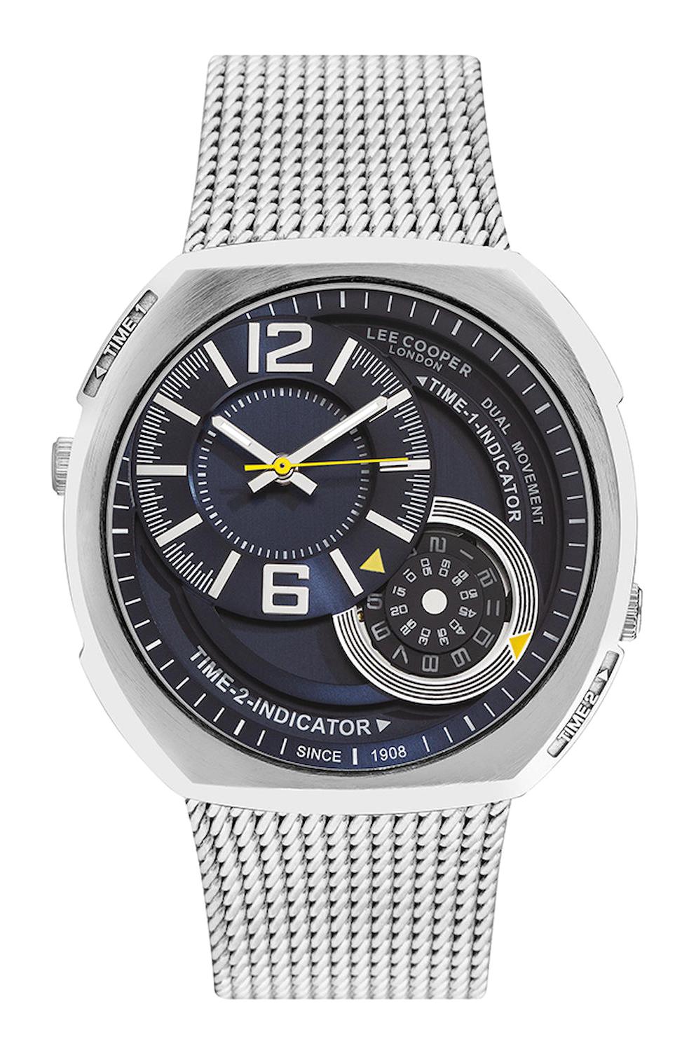Lee Cooper LC07804.390 Takvimli Çelik Kordon Analog Erkek Kol Saati